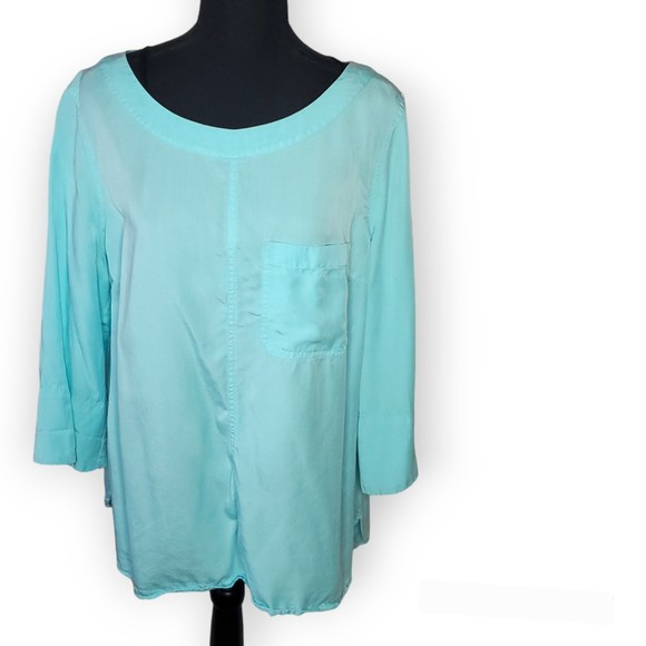 Soft Surroundings Georgica Tencel 3/4 sleeves tunic Top - Picture 2 of 10